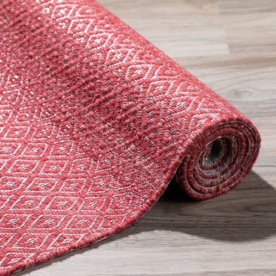 Prism Sangria Diamond Weave Wool Area Rug, 3’6" x 5’6", Sangria, APR32SA4X6