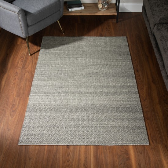 Addison Prism Silver Diamond Weave Wool Area Rug, 5’ x 7’6", Silver, APR32SI5X8