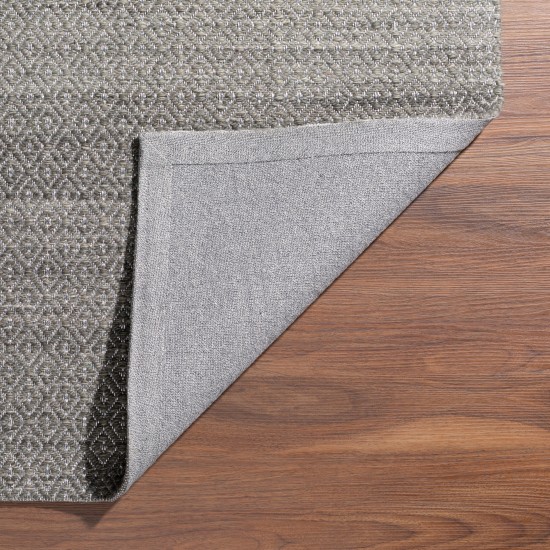 Addison Prism Silver Diamond Weave Wool Area Rug, 5’ x 7’6", Silver, APR32SI5X8