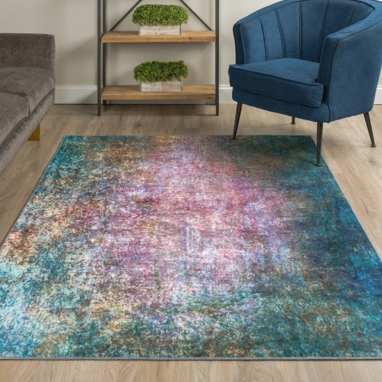 Addison Odyssey Vibrant Velvet Non-skid Area Rug, 5’ x 7’6", Galaxy, AOD35GA5X8