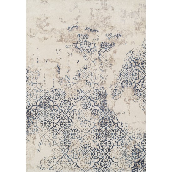 Addison Sheffield Distressed Trellis Area Rug, 3’3" x 5’1", Blue, ASH32BL3X5