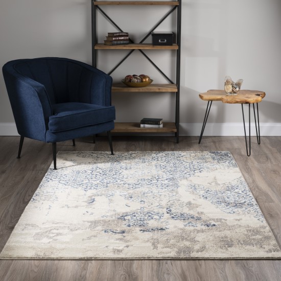 Addison Sheffield Distressed Trellis Area Rug, 3’3" x 5’1", Blue, ASH32BL3X5