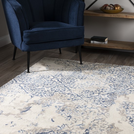 Addison Sheffield Distressed Trellis Area Rug, 3’3" x 5’1", Blue, ASH32BL3X5