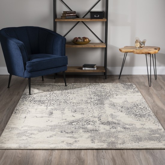 Addison Sheffield Distressed Trellis Area Rug, 3’3" x 5’1", Grey, ASH32GR3X5