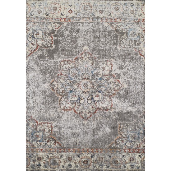 Addison Sheffield Snowflake Medallion Area Rug, 3’3" x 5’1", Grey, ASH34GR3X5