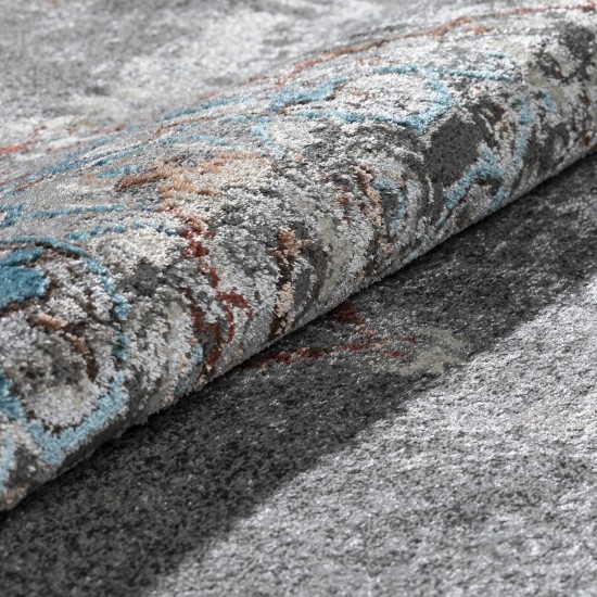 Sheffield Snowflake Medallion Area Rug, 7’10" x 10’7", Grey, ASH34GR8X11