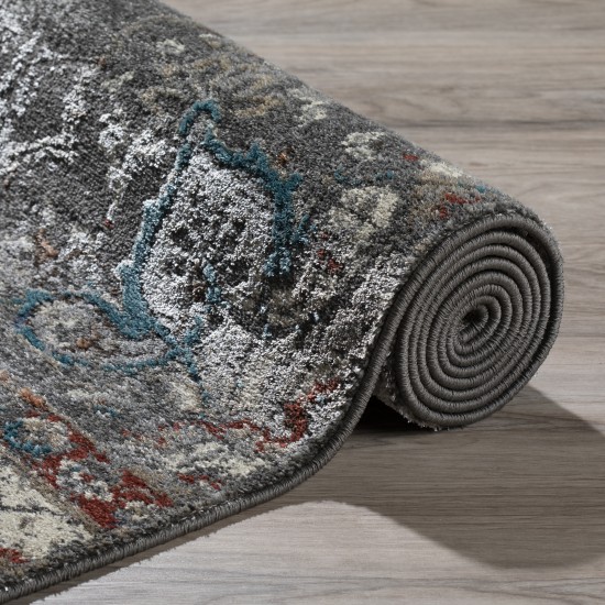 Sheffield Snowflake Medallion Area Rug, 7’10" x 10’7", Grey, ASH34GR8X11
