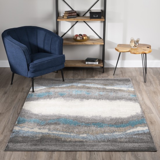 Addison Sheffield Modern Landscape Area Rug, 9’6" x 13’2", Grey, ASH37GR10X13