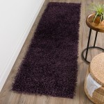 Sommer Solid Amethyst Shag Runner Rug, 2’3" x 7’6", Amethyst, ASM31AM2X8