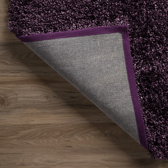 Sommer Solid Amethyst Shag Runner Rug, 2’3" x 7’6", Amethyst, ASM31AM2X8