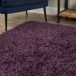 Sommer Solid Amethyst Shag Runner Rug, 2’3" x 7’6", Amethyst, ASM31AM2X8