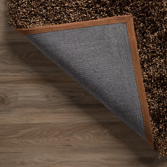 Addison Sommer Solid Brown Shag Area Rug, 8’ x 10’, Brown, ASM31BR8X10