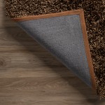 Addison Sommer Solid Brown Shag Area Rug, 9’ x 13’, Brown, ASM31BR9X13