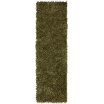 Addison Sommer Solid Green Shag Runner Rug, 2’3" x 7’6", Green, ASM31GN2X8