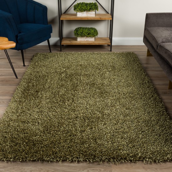 Addison Sommer Solid Green Shag Area Rug, 3’6" x 5’6", Green, ASM31GN4X6