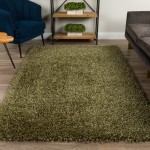 Addison Sommer Solid Green Shag Area Rug, 8’ x 10’, Green, ASM31GN8X10