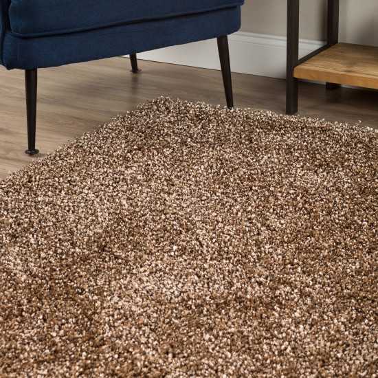 Addison Sommer Solid Mushroom Shag Area Rug, 3’6" x 5’6", Mushroom, ASM31MU4X6