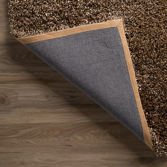 Addison Sommer Solid Mushroom Shag Area Rug, 5’ x 7’6", Mushroom, ASM31MU5X8