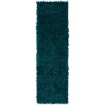 Addison Sommer Solid Peacock Shag Runner Rug, 2’3" x 7’6", Peacock, ASM31PC2X8