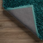 Addison Sommer Solid Peacock Shag Runner Rug, 2’3" x 7’6", Peacock, ASM31PC2X8