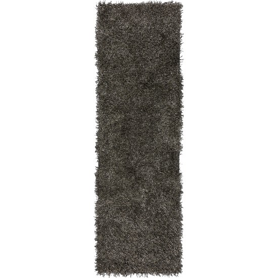 Addison Sommer Solid Pewter Shag Runner Rug, 2’3" x 7’6", Pewter, ASM31PE2X8