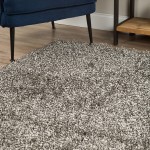 Addison Sommer Solid Pewter Shag Runner Rug, 2’3" x 7’6", Pewter, ASM31PE2X8