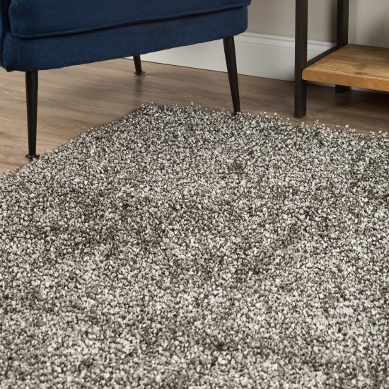 Addison Sommer Solid Pewter Shag Runner Rug, 2’3" x 7’6", Pewter, ASM31PE2X8