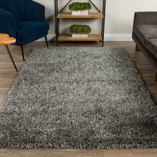 Addison Sommer Solid Pewter Shag Area Rug, 3’6" x 5’6", Pewter, ASM31PE4X6