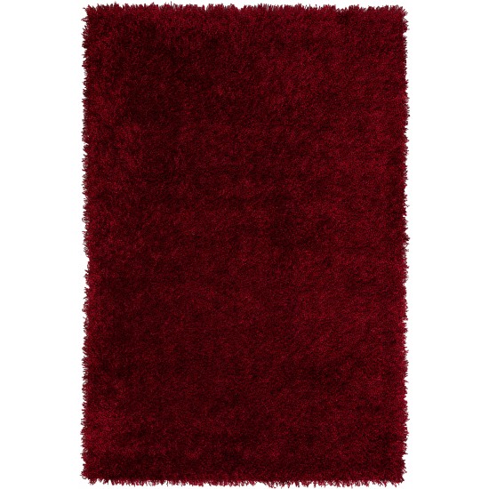 Addison Sommer Solid Ruby Shag Area Rug, 3’6" x 5’6", Ruby, ASM31RU4X6