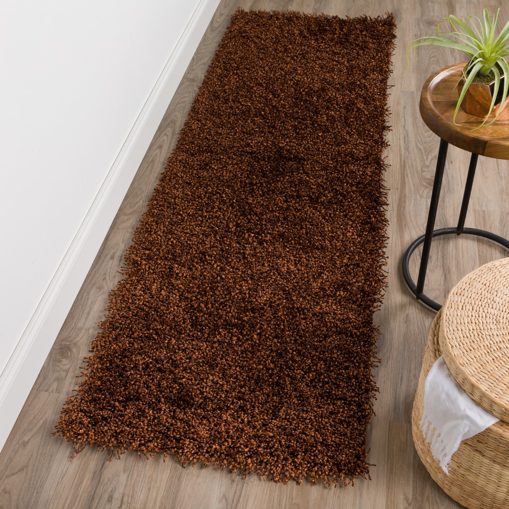 Addison Sommer Solid Spice Shag Runner Rug, 2’3" x 7’6", Spice, ASM31SP2X8 Addison Sommer Solid Spice Shag Runner Rug, 2’3" x 7’6", Spice, ASM31SP2X8