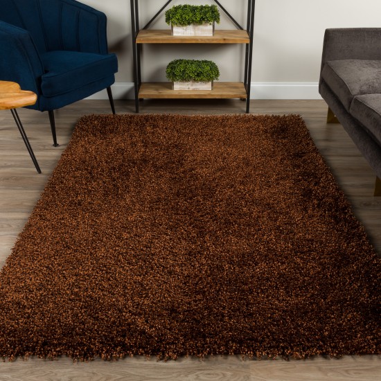 Addison Sommer Solid Spice Shag Area Rug, 3’6" x 5’6", Spice, ASM31SP4X6