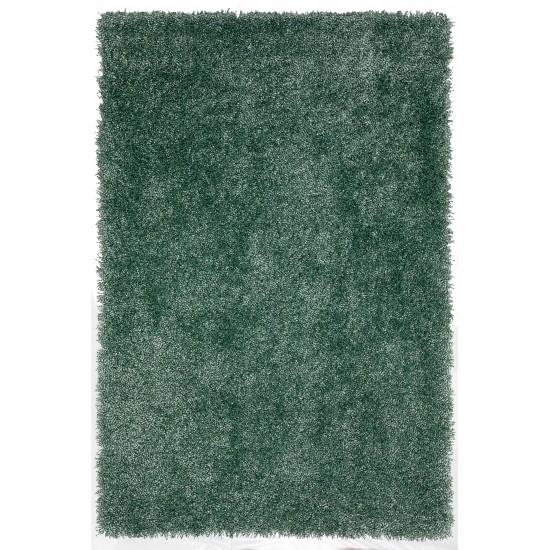 Sommer Solid Turquoise Shag Area Rug, 3’6" x 5’6", Turquoise, ASM31TU4X6