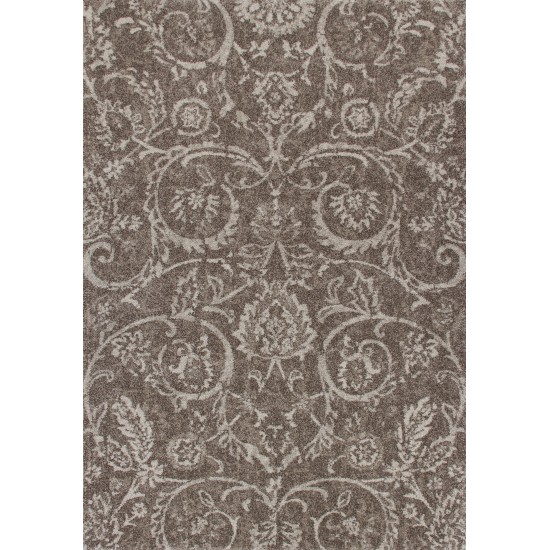 Addison Tobin Classic Damask Area Rug, 5’3" x 7’7", Brown, ATO42BR5X8