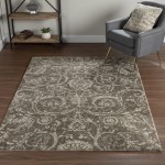 Addison Tobin Classic Damask Area Rug, 7’10" x 10’7", Brown, ATO42BR8X11