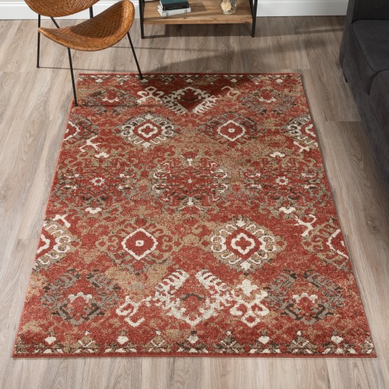 Addison Blair Distressed Ikat Area Rug, 3’3" x 5’1", Spice, OSBL31SP3X5