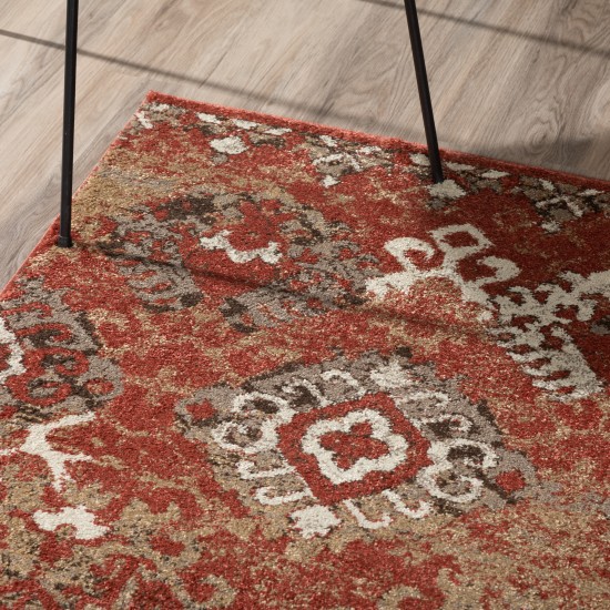 Addison Blair Distressed Ikat Area Rug, 3’3" x 5’1", Spice, OSBL31SP3X5