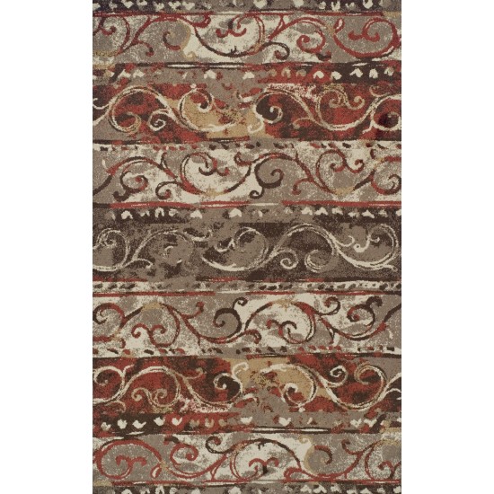 Blair Transitional Stripe Spice Area Rug, 8’2" x 10’, Spice, OSBL32SP8X10