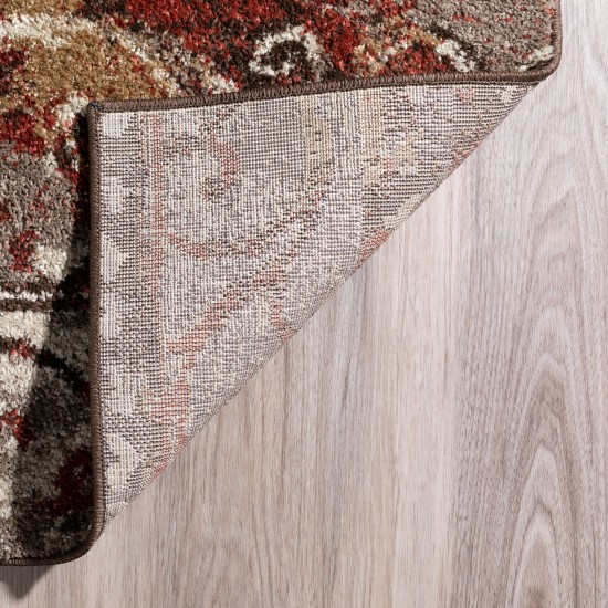 Blair Transitional Stripe Spice Area Rug, 8’2" x 10’, Spice, OSBL32SP8X10