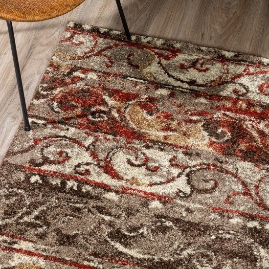Blair Transitional Stripe Spice Area Rug, 8’2" x 10’, Spice, OSBL32SP8X10