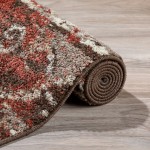 Blair Transitional Stripe Spice Area Rug, 8’2" x 10’, Spice, OSBL32SP8X10