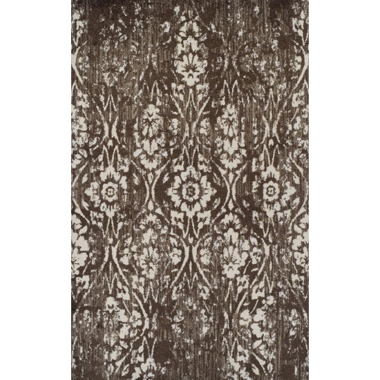 Addison Blair Vintage Damask Area Rug, 3’3" x 5’1", Brown, OSBL34BR3X5