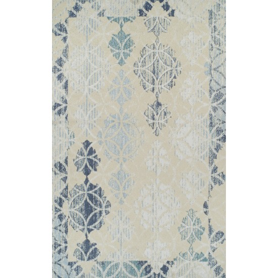 Addison Blair Distressed Geometric Area Rug, 3’3" x 5’1", Blue, OSBL38BL3X5