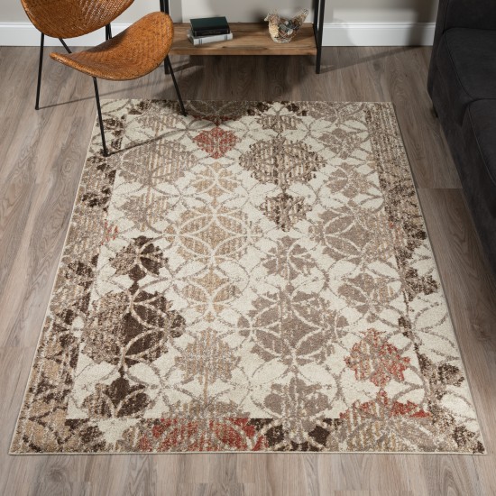 Addison Blair Distressed Geometric Area Rug, 3’3" x 5’1", Brown, OSBL38BR3X5