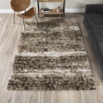 Borealis Contemporary Stripe Brown Area Rug, 9’6" x 13’2", Brown, OSBR37BR10X13