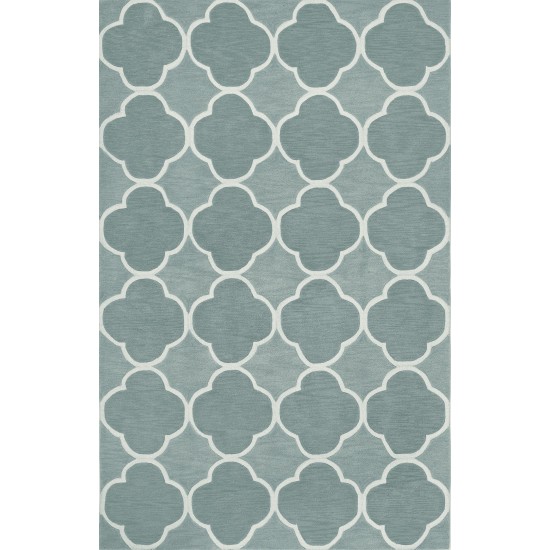 Addison Optics Moroccan Ogee Area Rug, 5’ x 7’6", Blue, OSOP31BL5X8