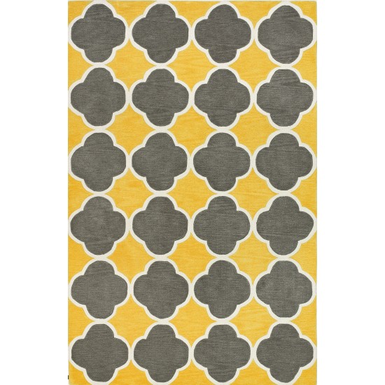 Addison Optics Moroccan Ogee Area Rug, 3’6" x 5’6", Yellow, OSOP31YE4X6