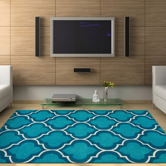 Addison Optics Moroccan Trellis Area Rug, 8’ x 10’, Blue, OSOP32BL8X10