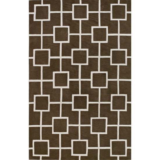 Addison Optics Modern Geometric Brown Area Rug, 3’6" x 5’6", Brown, OSOP33BR4X6