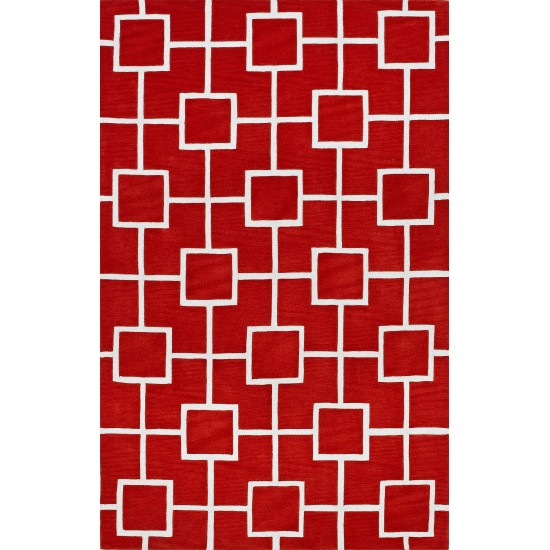 Addison Optics Modern Geometric Red Area Rug, 3’6" x 5’6", Red, OSOP33RD4X6