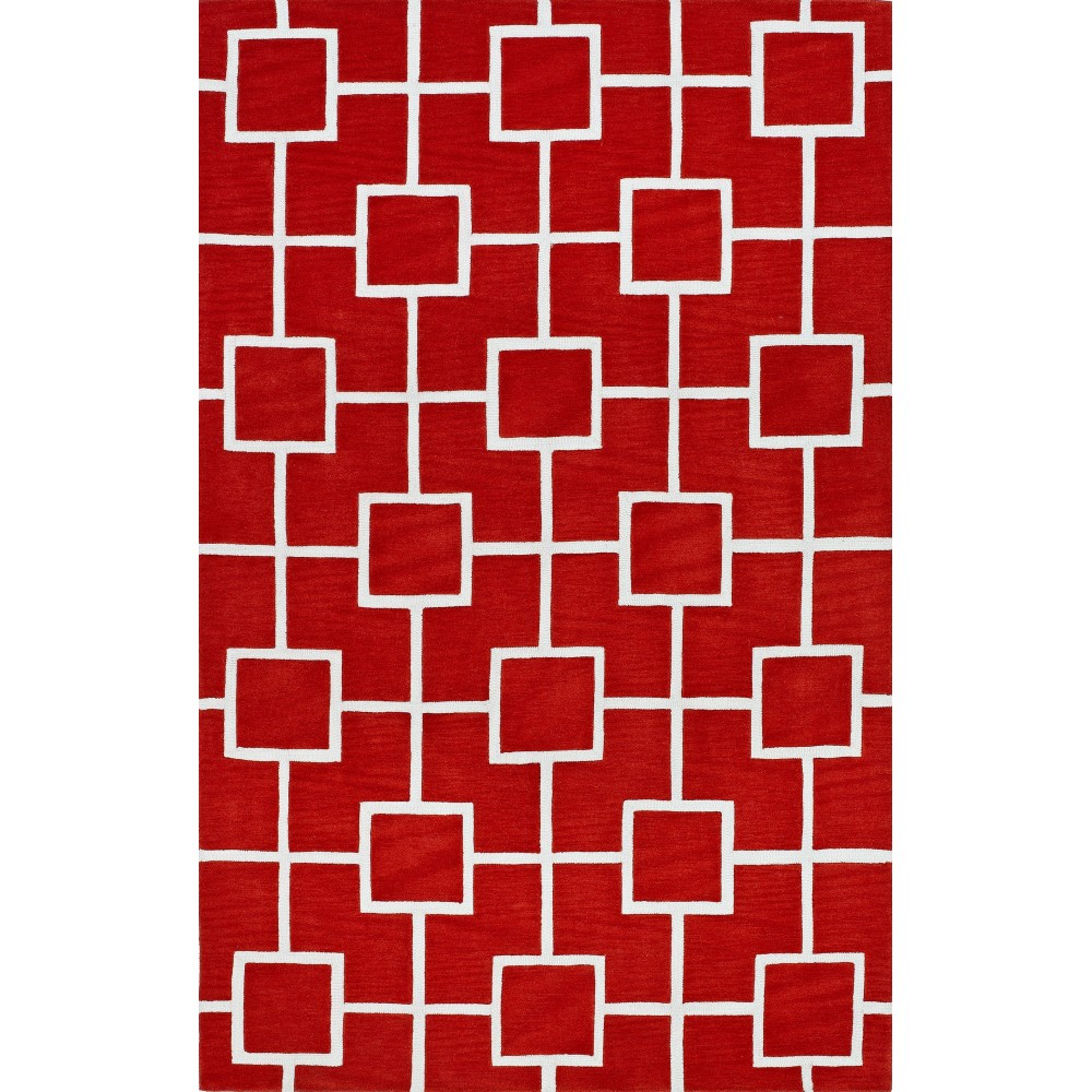 Addison Optics Modern Geometric Red Area Rug, 3’6" x 5’6", Red, OSOP33RD4X6